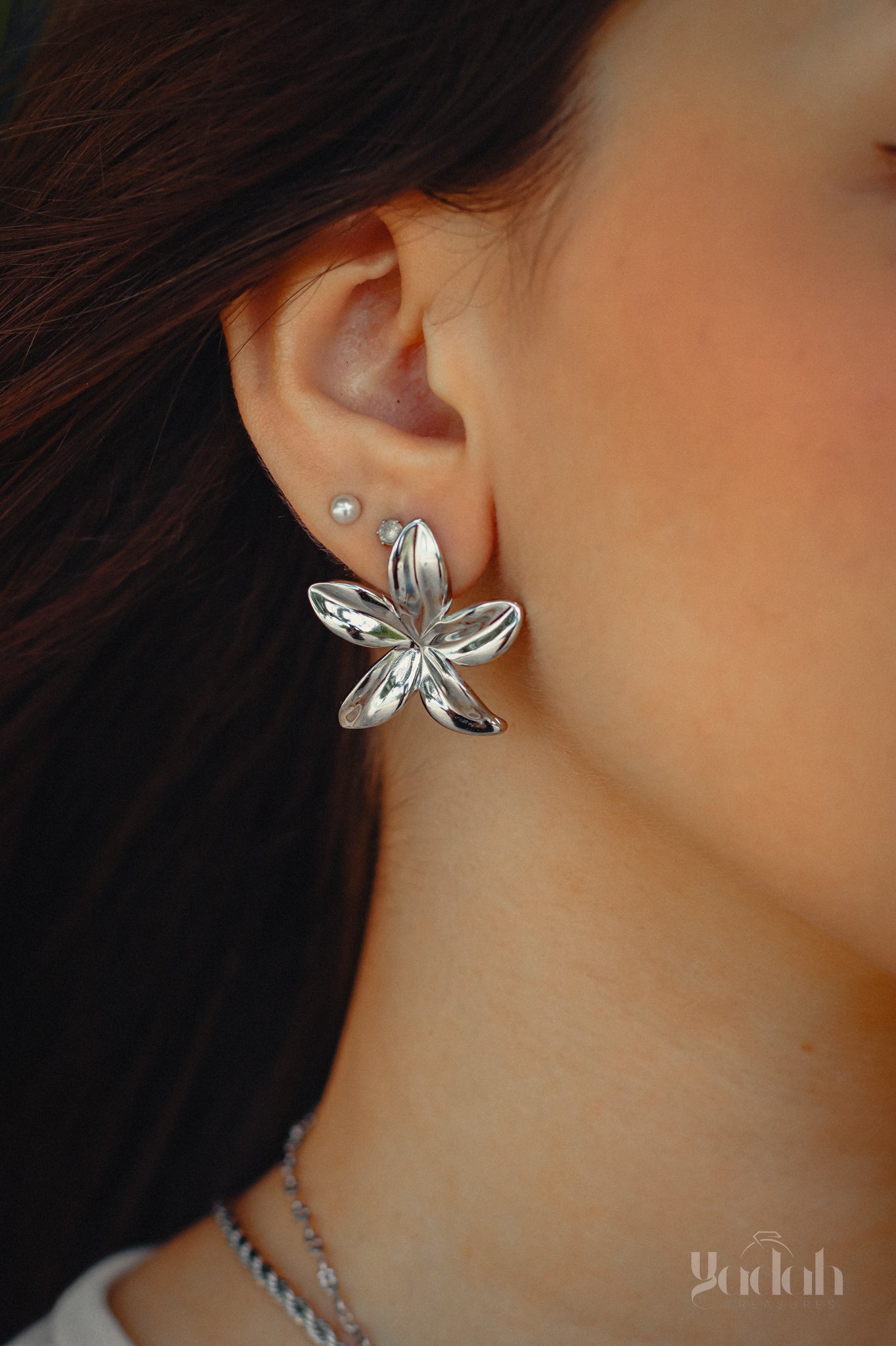 Flower Silver Earrings