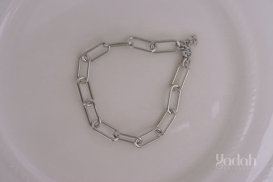 Paper Clip Silver Bracelet